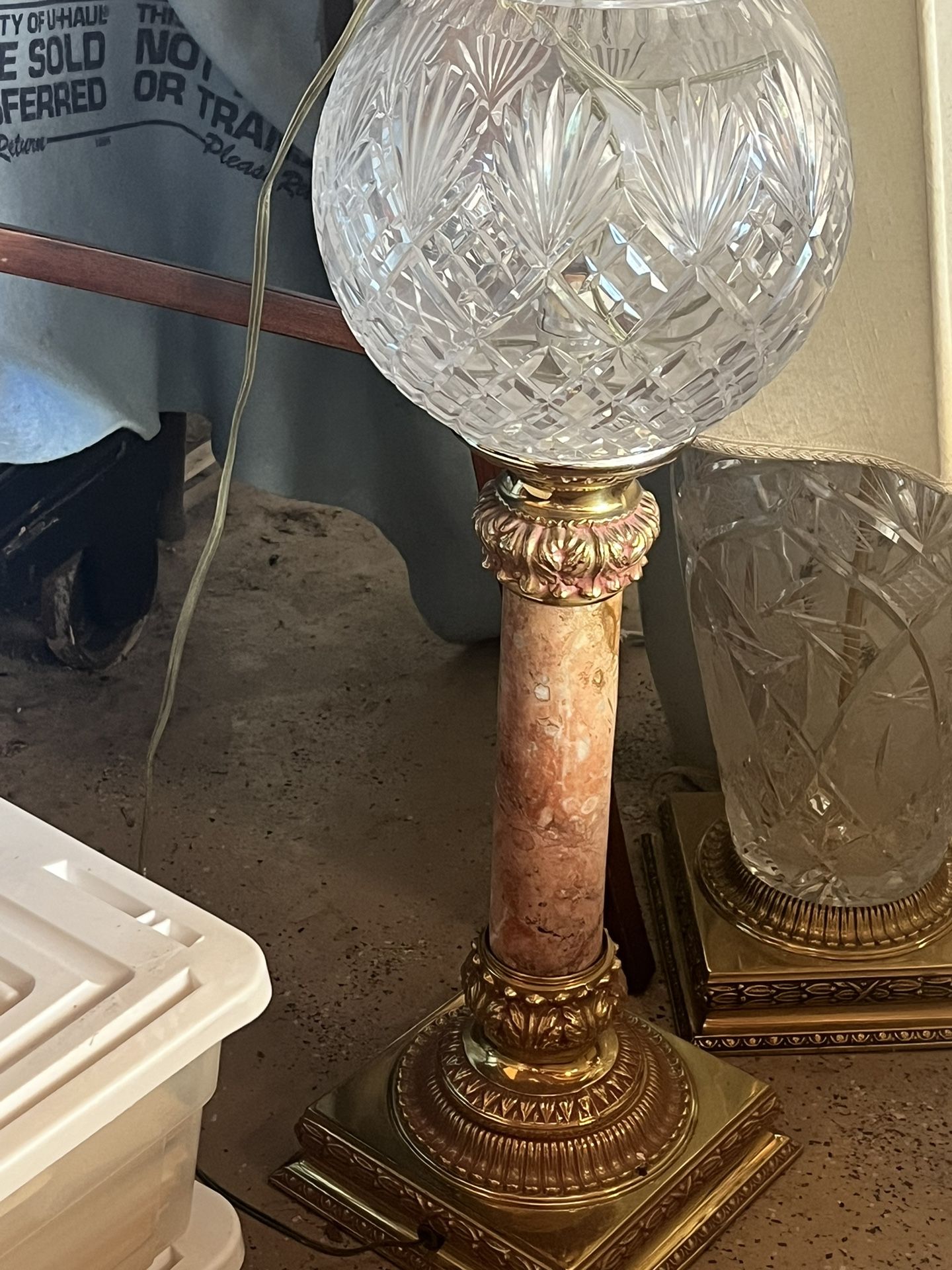 Crystal And Marble Lamp