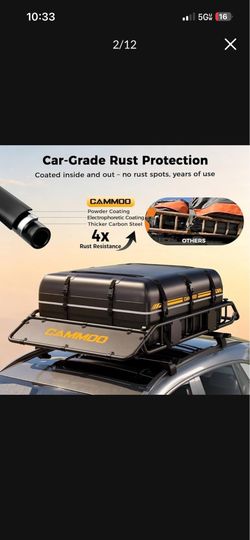 CAMMOO 54"x34" Roof Rack Basket, Removable Fairing & Support Bars for Kayaks/Long Gear, 15 Cu.Ft Waterproof Soft Bag+Lock+Net+Strap–200Lbs Capacity Ro