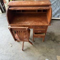 Antique Childs Roll top Desk 