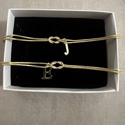 Gold plated sterling silver matching bracelet set
