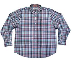 NEW Tommy Bahama Shirt Blue Plaid Siesta Key Kona Check Coastline  2XLT
