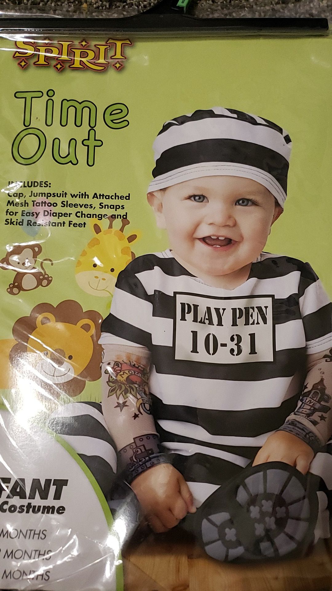 12 to 18 month time out costume. Halloween.