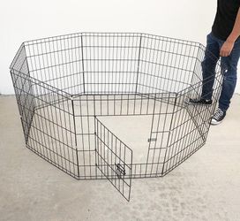 New In Box $39 Dog Playpen 8-Panel, Each Panel 24” Tall X 24” Wide Pet Exercise Fence Crate Kennel Gate