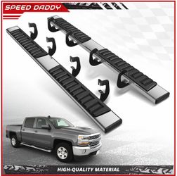 6.7 in. Wide Stainless Steel Running Board 07-18 Silverado Sierra 1500, 07-19 2500/3500HD Crew Cab
