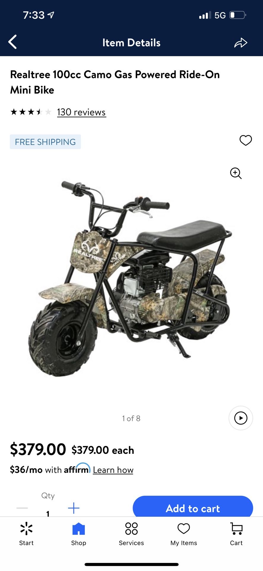 Realtree Walmart Gas Motorcycle Walmart 200cc Mini Bike FRP Gas