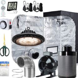 3x3 Grow Tent Complete Kit with 600W Full Spetrum UFO LED Grow Light (Brand New)