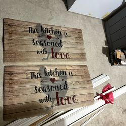 Two Anti Fatigue Kitchen Mats 39x20