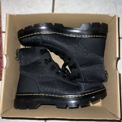 DR MARTENS COMBS WOMEN'S LEOPARD UTILITY BOOTS