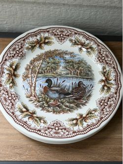 Royal Stafford England Mallard Duck Woodland Dinner Plates 10 3/4” Set of 4 like new