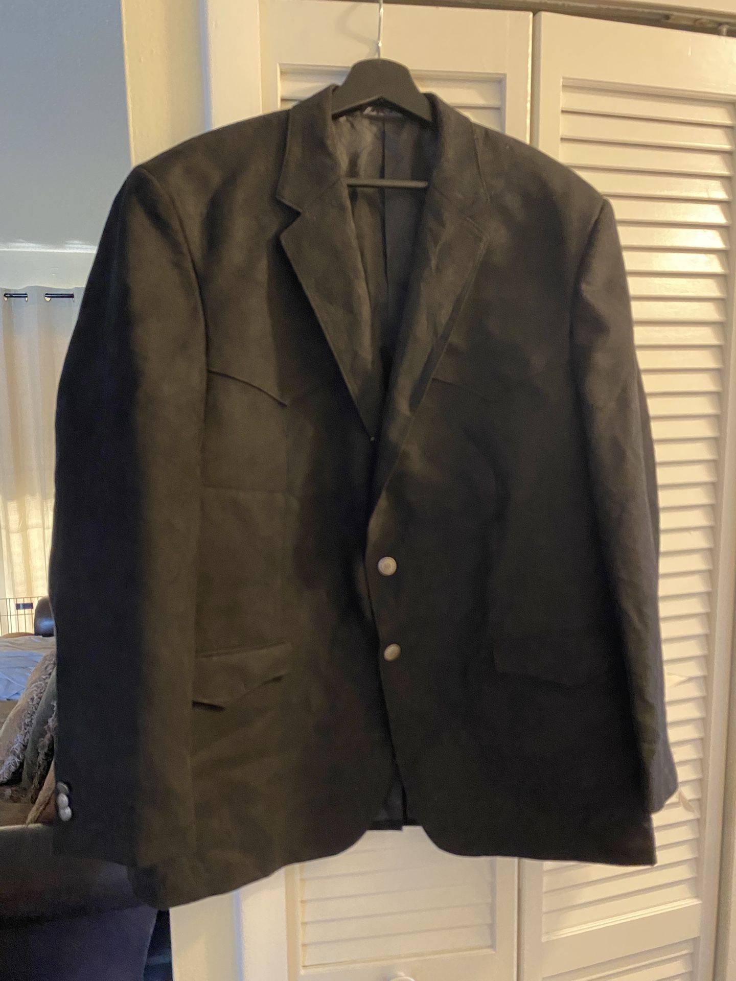 Cavender’s Austin Black Suit 44R – Jacket – Micro Polyester – Cut #1489
