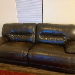 Leather Power Reclining Sofa