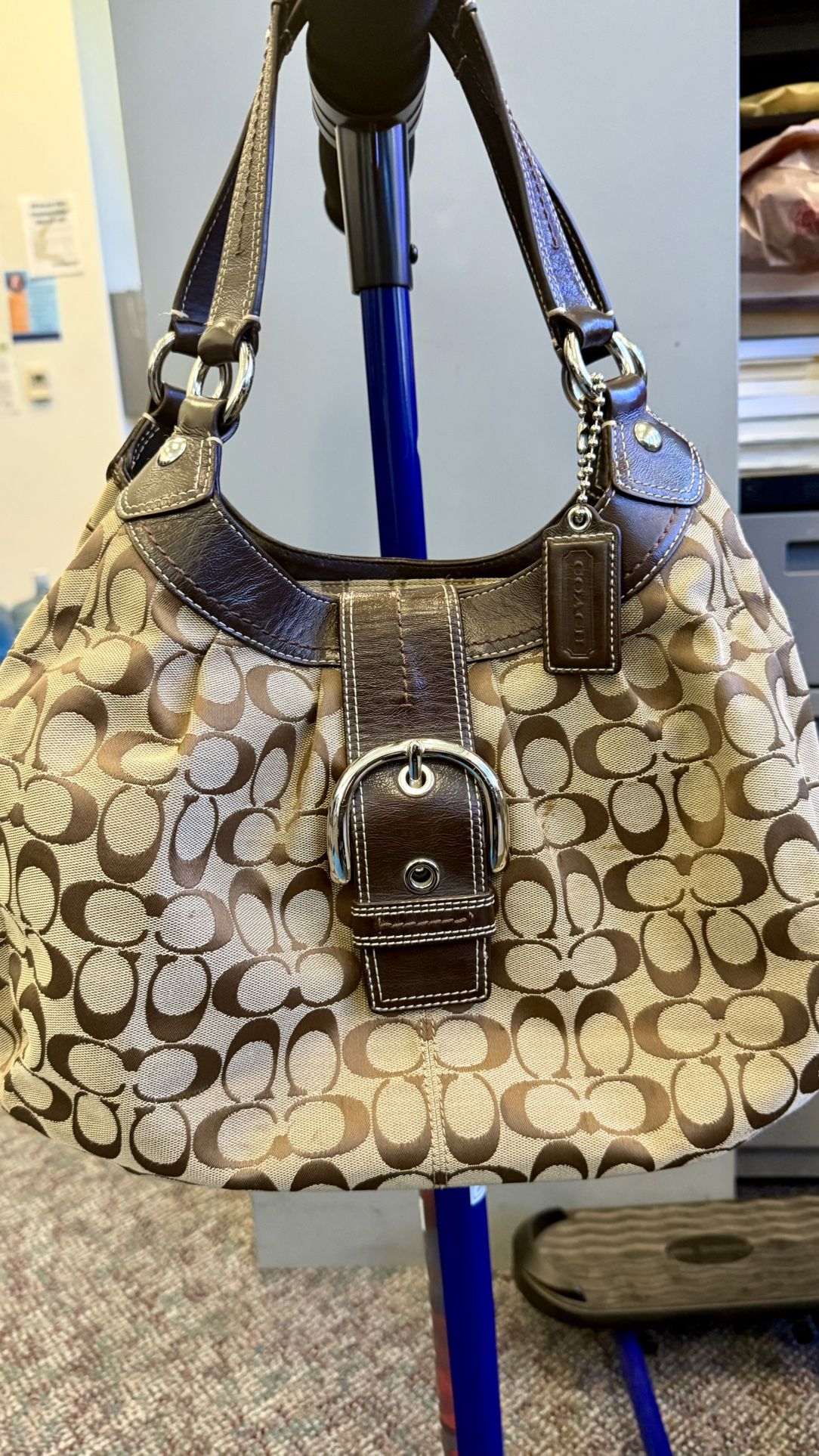 Coach Soho Signature Large Pleated Lynne Hobo Bag