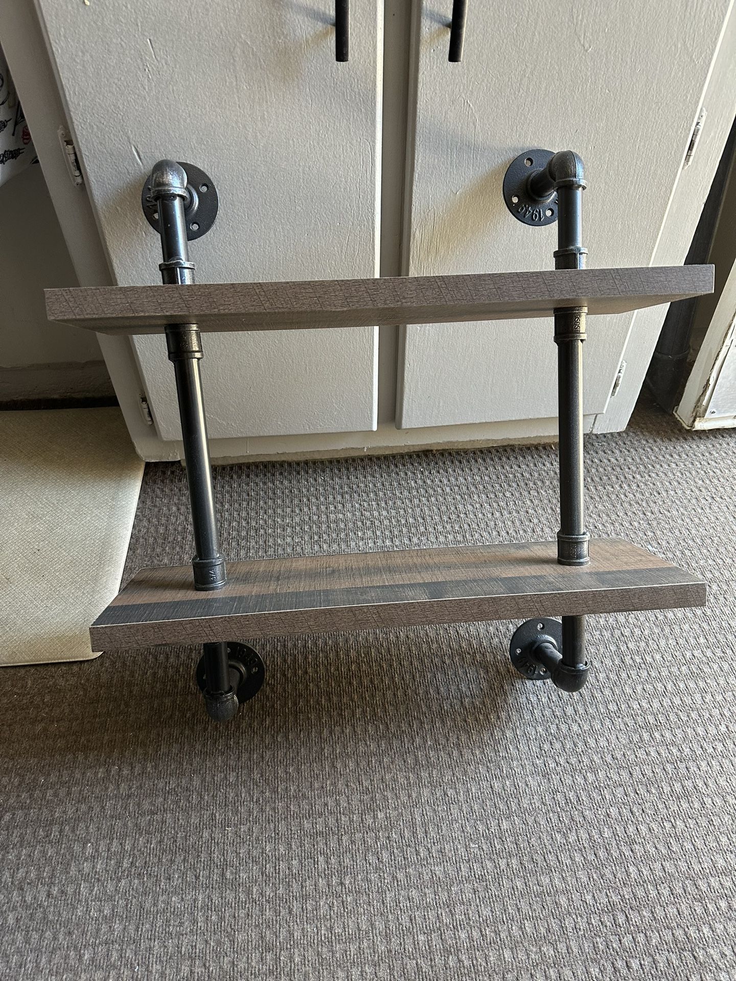 Wood And Metal Shelves