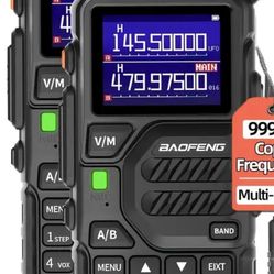 Two handheld radios, Noah weather walkie-talkies channel programming copy channels