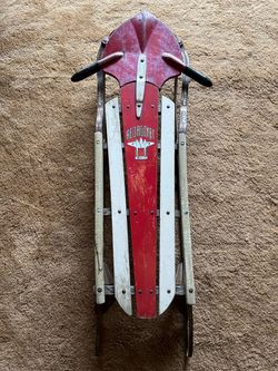 Vintage 1940s Red Rocket P-38 Lightning Sled