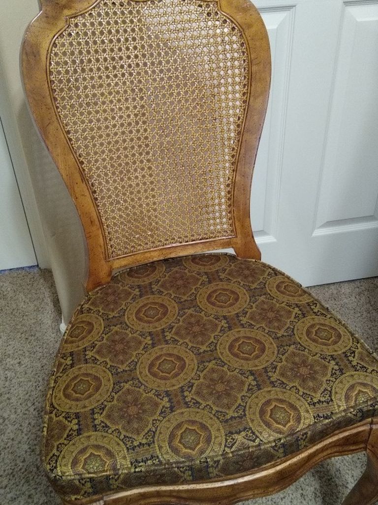 Beautiful Pecan Cane Back Chair