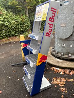 Red Bull Retail Display Stand with Shelves