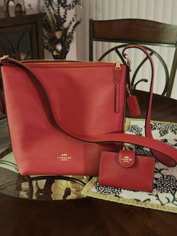Red Coach Purse And Wallet