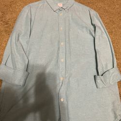 H&M button up dress shirt long sleeve large blue HM