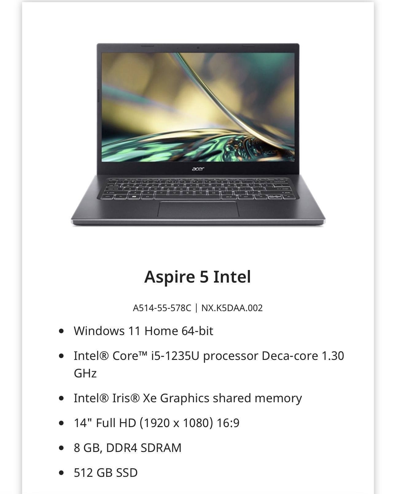 Aspire Laptop