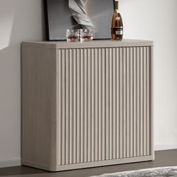 Buffet Cabinet with Storage 34.6" Sideboard Accent Modern Credenza with Doors & Shelves Fluted Tall Media Console Mid Century Coffee Bar Table for Liv