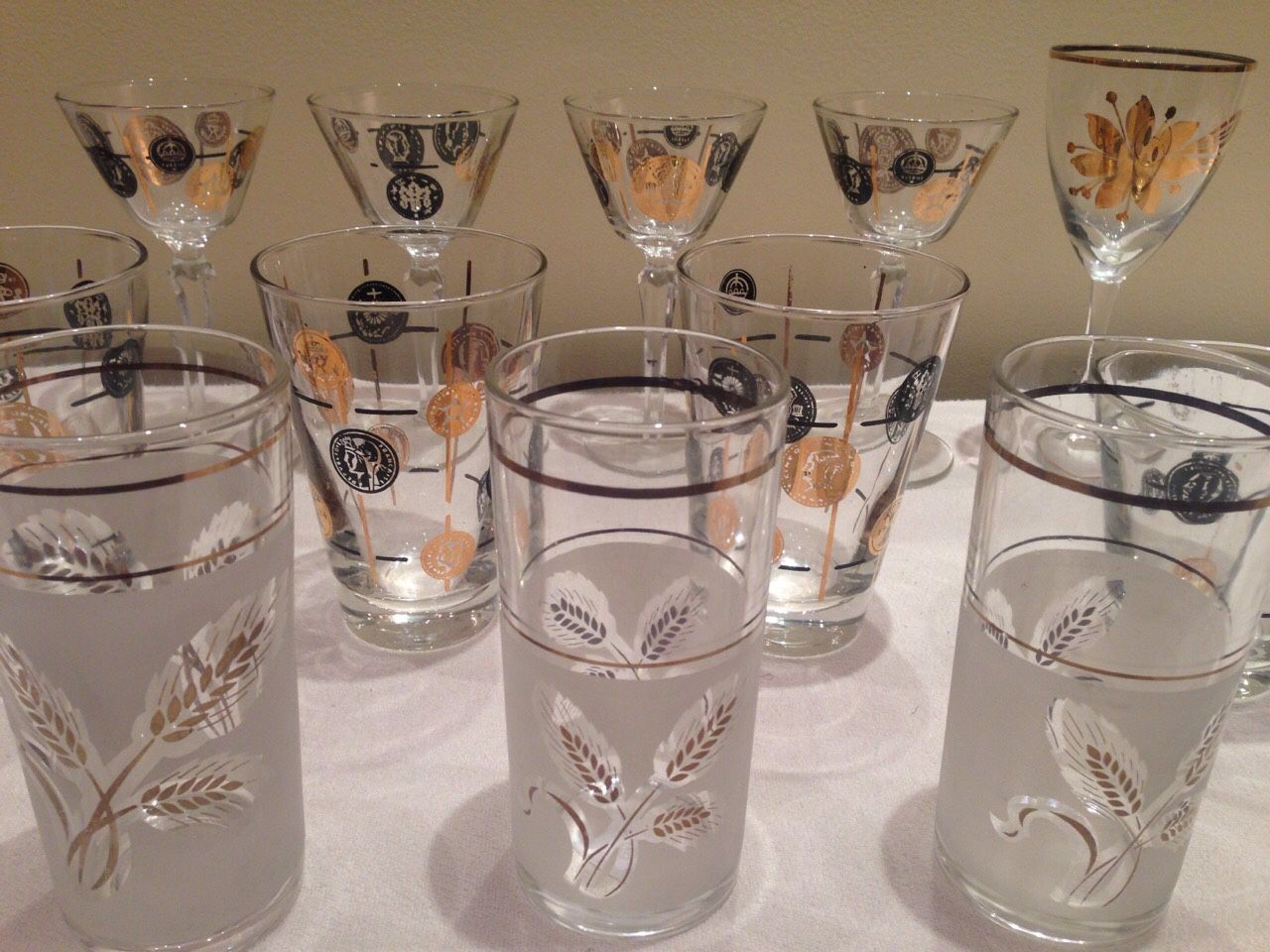 Mid-century modern cocktail glassware