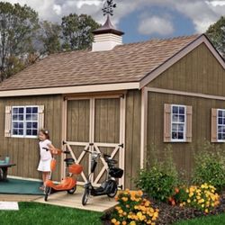 New Castle 16x12 Wood Storage Shed Kit - ALL Pre-Cut