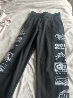 Black gouge worldwide sweatpants flare size medium