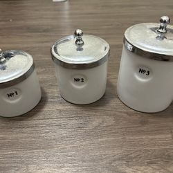 Bathroom Ceramic Holder Dispenser For Floss, Quip, Cotton Balls, Etc