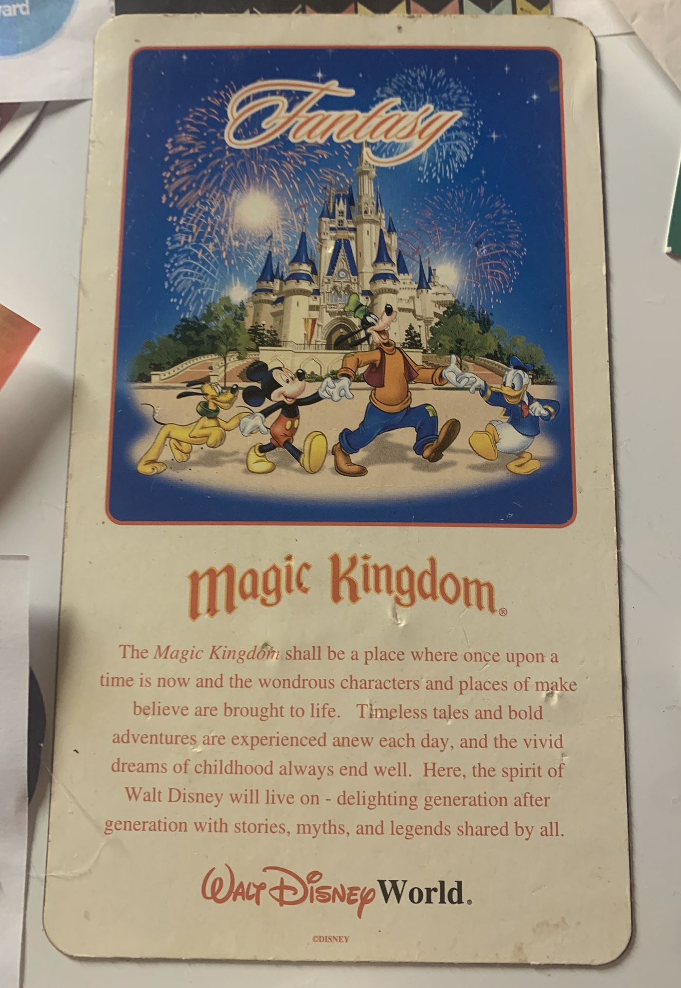 Disney Vintage Fantasy Magic Kingdom Magnet