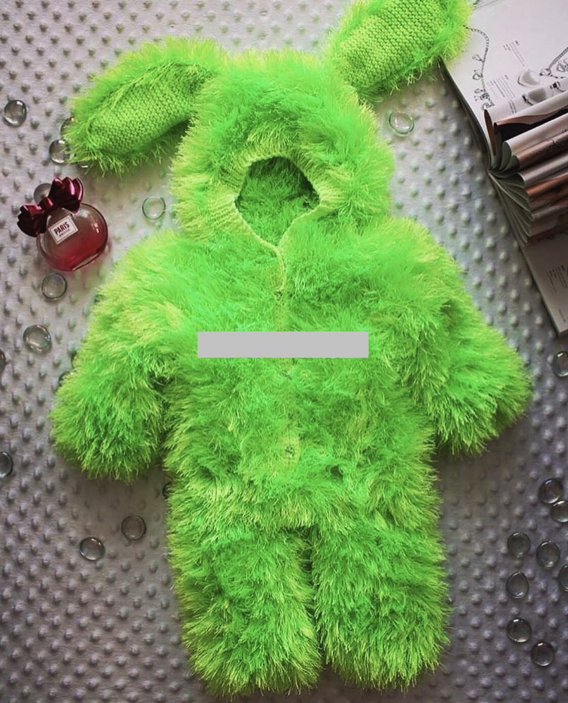 Green Furry Baby Jumpsuit Costume Rabbit EXCLUSIVE