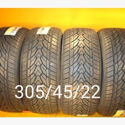 4 New Tires For Sale 305/45/22 We Repair Paint Weld Wheels Rims