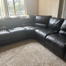 Black Leather Sectional