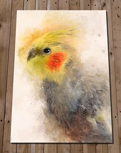 Real cockatiel painting
