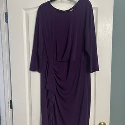 Calvin Klein Women’s Dress Size 14W Eggplant Purple 