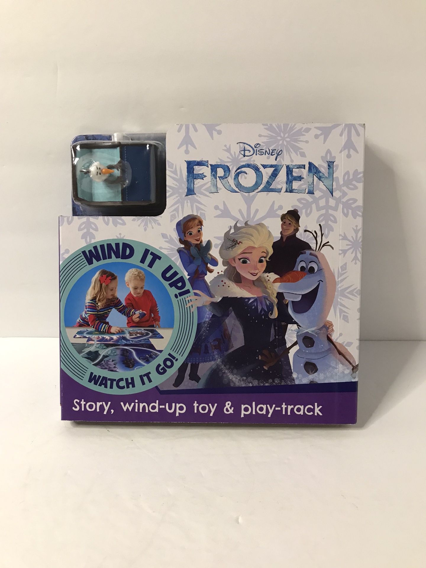 DISNEY FROZEN WIND IT UP & WATCH IT GO  STORY, WIND - UP TOY & PLAY - TRACK BOOK  STORYY BOOK FOR KIDS PLUS A TRACK FOR MORE FUN