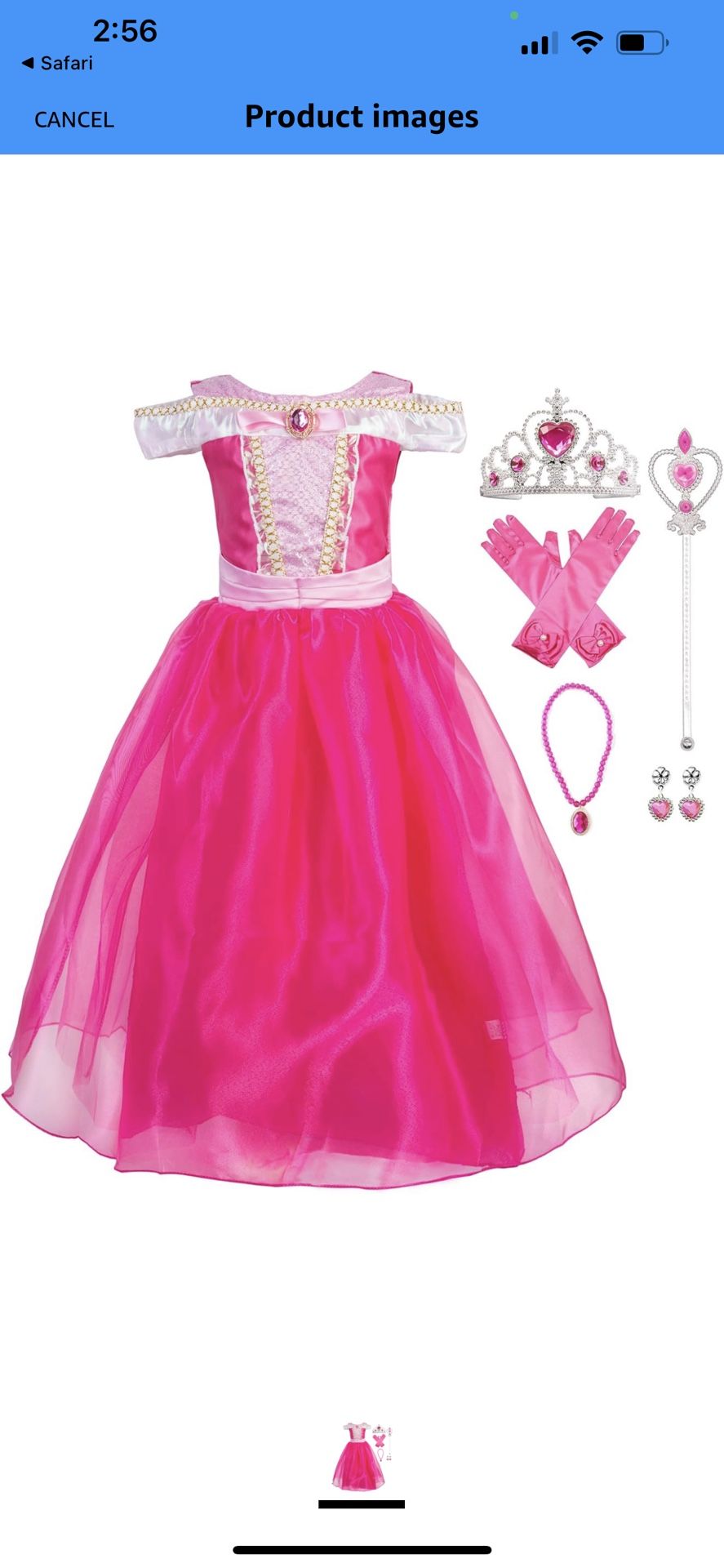Okidokiyo Little Girls Princess Costume Halloween Party Dress Up with Accessories 2-3 years