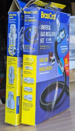 2-Pack BrassCraft Black ProCoat Gas Installation Kit for Gas Log Fireplaces and Space Heaters (85,000 BTU)