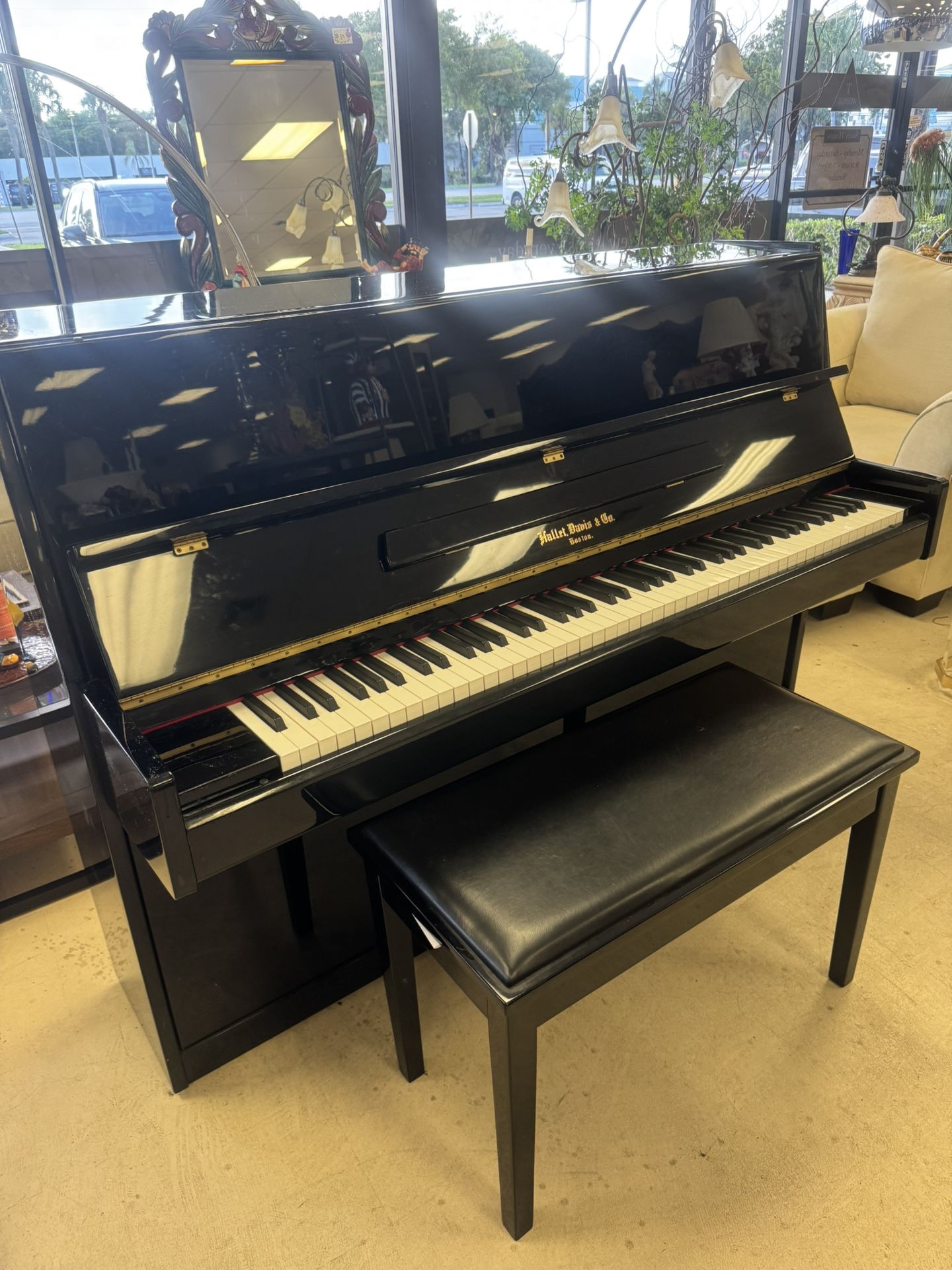 Gorgeous Hallet, Davis & Co. Upright Black Lacquer Piano - Excellent Condition - Retail: $3800