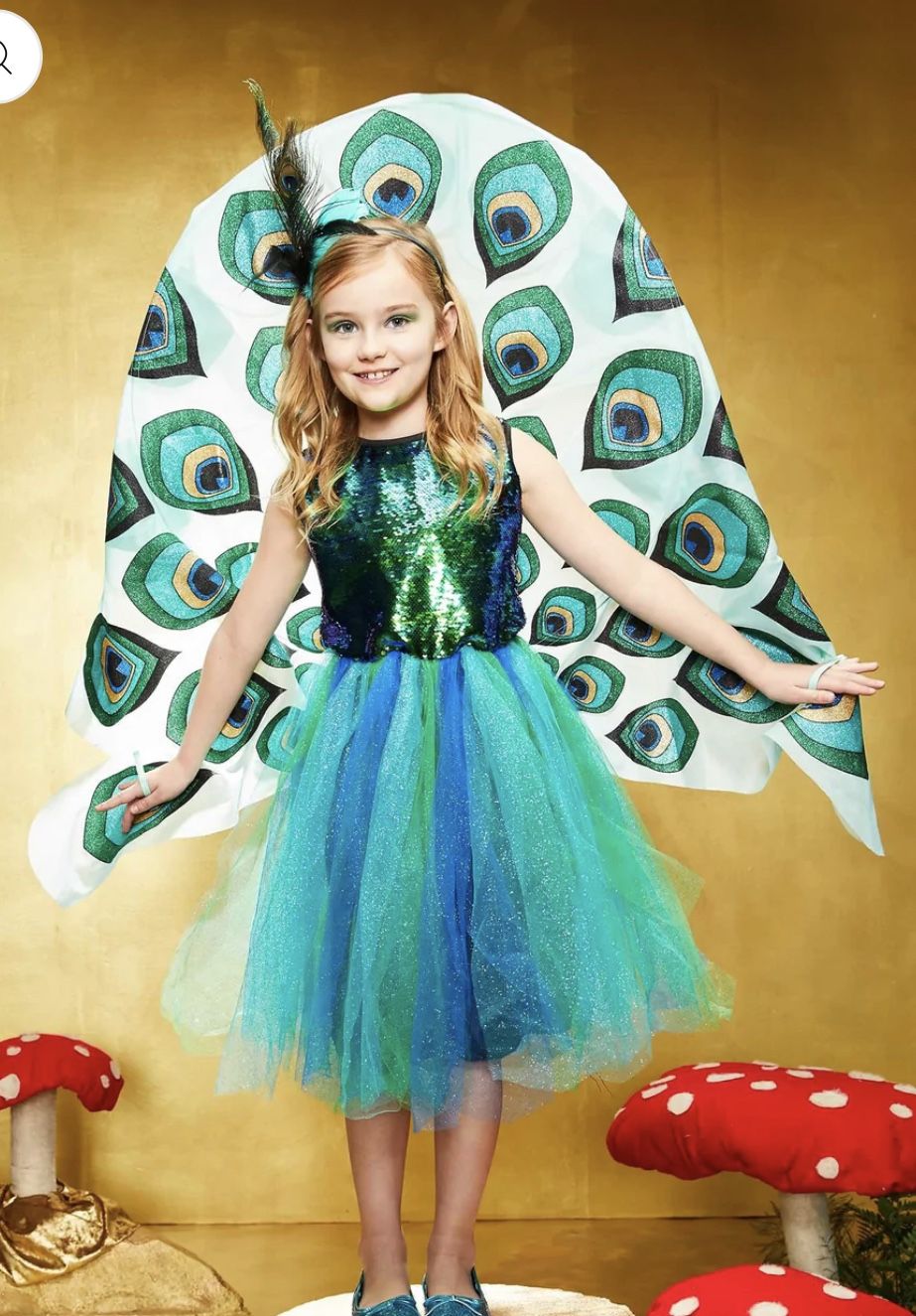 Girls Peacock Sequin Costume Size 8