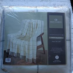 New Throw Blanket w/Fringe, woven acrylic