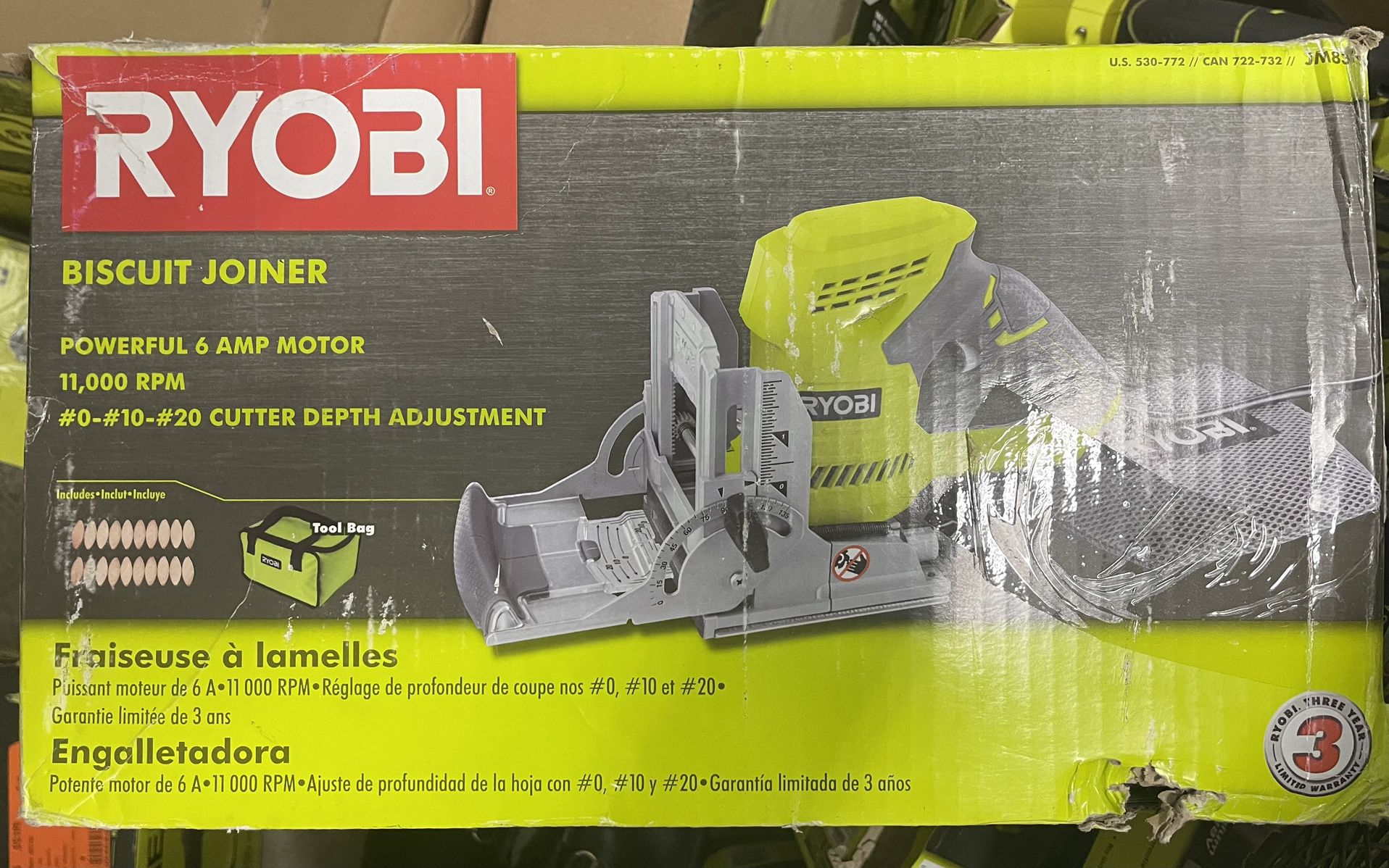 Ryobi 6 Amp Corded AC Biscuit Joiner Kit with Dust Collector and Bag