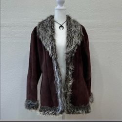 Vintage Suede Faux Fur Penny Lame