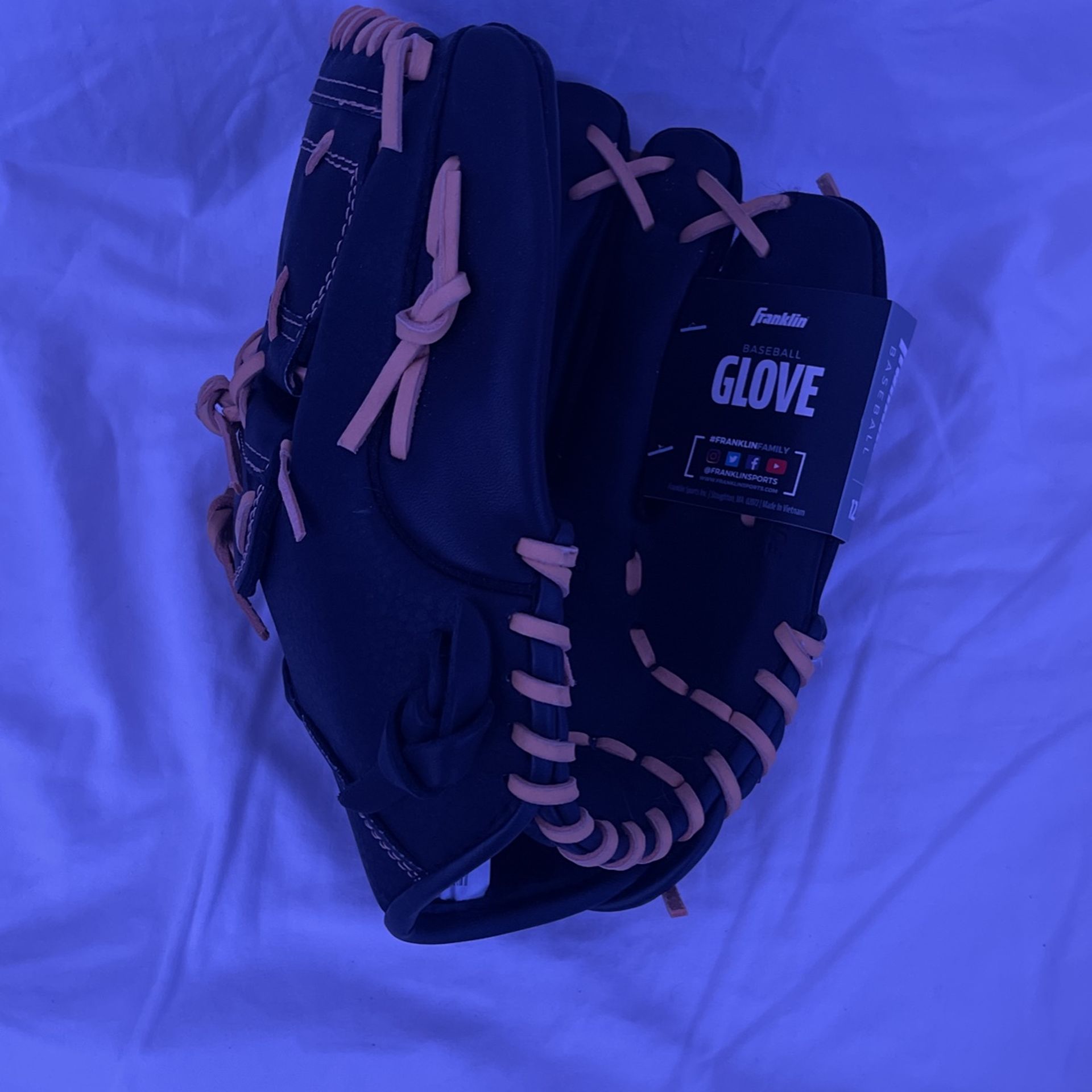 Franklin Baseball Glove, Black And Beige