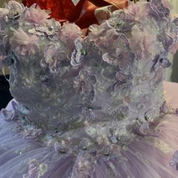 Purple Butterfly Quince Dress