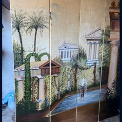 Vintage hand painted screen styled