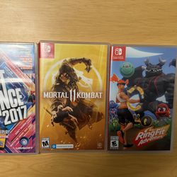 Just Dance 2017, Mortal Kombat 11, Ring Fit Nintendo Switch Games with box