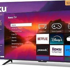 50" Roku 4K Smart TV With Voice Commamd Remote And Wall Mount