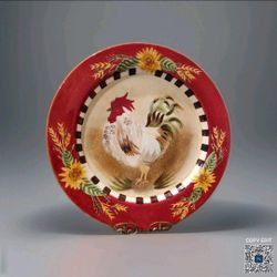 Rooster Platter - Sakura Chanticleer Sally Eckman Roberts Rooster Platter Stoneware 16.5"