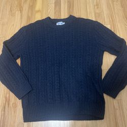 Wellen Seawool Fisherman Sweater Large Cable knit Wool Blend Mint Condition